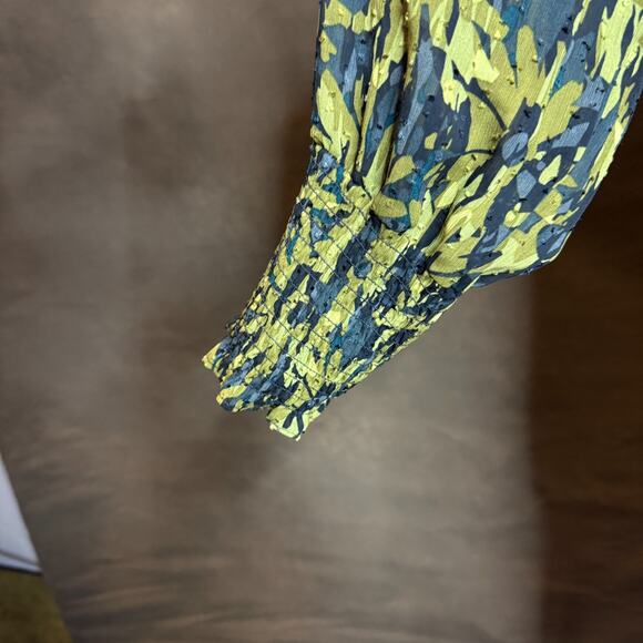 Maison d’Amélie Paris Abstract Floral Blouse Women’s M Pleated Sleeve Boho Chic - Picture 2 of 10